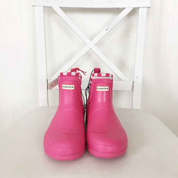 hunter chelsea boots pink
